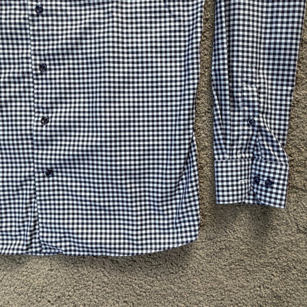 Eton Fit Dress Shirt Men's Sz. L - 42 / 16 1/2 - Blue White Gingham Pattern- EUC - Picture 2 of 15